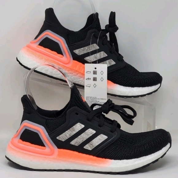 Adidas UltraBoost 20 Core Black Coral Running Shoes Mens Size 4 EG0756 New main image 10